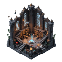 The library is shown in this 3d render png