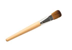 Close-up of a Flat Foundation Brush on a transparent Background, capturing precision and elegance in cosmetic application png
