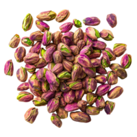 Crunchy pile of shelled pistachios arranged neatly isolated on transparent background png