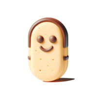 Happy 3D Animated Toast Character With Smiling Face png