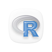 R programing language 3d icon transparent background png