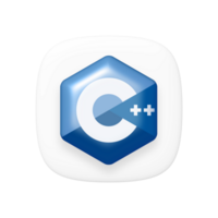 C plus programming language 3d icon transparent background png