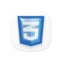 css programação língua 3d ícone transparente fundo png