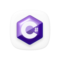 C sharp programming language 3d icon transparent background png