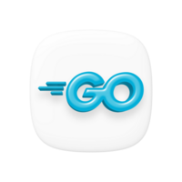 Go programing language 3d icon transparent background png