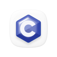 C programming language 3d icon transparent background png