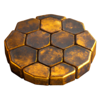 Golden Hexagonal Honeycomb Structure Abstract Design, png