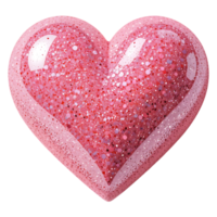 Sparkling Pastel Glitter Heart with Soft Rounded Shape on Transparent Background png