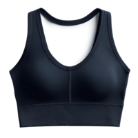 Black Sports Bra with Unique Patterns and Fabric Textures Isolated on Transparent Background png