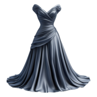 Chic Formal Gown in Rich Satin Material with Stylish Draping and Flattering V-Neck Designs png