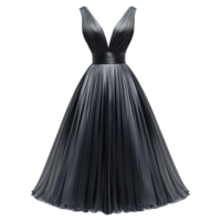 Luxurious Shiny Satin Dress Featuring Structured Pleats and Classic Silhouettes Isolated on Transparent Background png