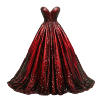 Glamorous Sequined Prom Dress in Bold Colors with Fitted Bodices and Full-Length Flowing Designs Isolated on Transparent Background png