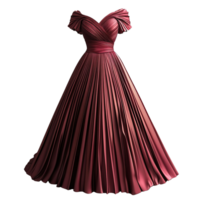 Satin Dress with Detailed Draping and Full-Length Designs Isolated on Transparent Background png