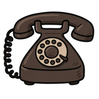 classic rotary telephone with transparent background for retro tech, vintage communication, contact icons, and nostalgic interface use png