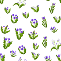 Spring colorful flower elements watercolor. Seamless pattern floral of wildflower, leaf branch. Herb pattern. Repeated background. Hand drawn blossom loopable illustration for easter, thanksgiving png