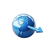Decorative Globe on Stand with Luxurious Gold Base on Transparent Background png