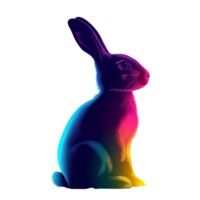 Artistic Rainbow Bunny Shape for Modern Graphics on Transparent Background png