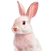 Cute Realistic Rabbit Sitting on a Transparent Background png