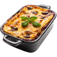 Tasty Lasagna with Melted Cheese Topping and Meat Layers on Transparent Background png