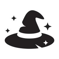 Simple Witch Hat Icon with Sparkling vector