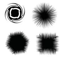 Four abstract black and white graphic elements for design. vector