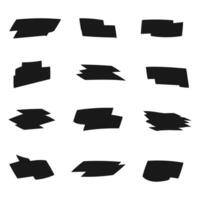 Set of flat paint brush stroke, ink and artistic design elements. vector