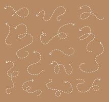 White arrows doodle on isolated background. Design element illustration vector