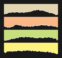 Torn or ripped paper set design. Abstract realistic ornament or decoration. vector