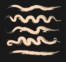 Collection of Grunge Brush Strokes for design elements. Isolated on black background vector
