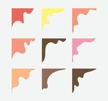 Abstract Curve Element Flat Wave Corner Border. Graphic Design Element. Illustration vector