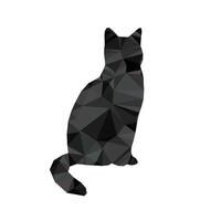 Abstract geometric black triangular animal cat vector