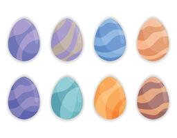Wavy Pattern Soft Colored Eggs vector