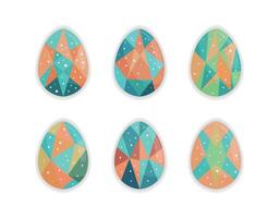 Geometric Mosaic Pattern Easter Eggs vector