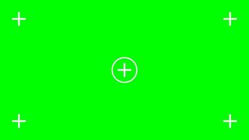 Green screen background with tracking cross marks. Chromakey technology to add visual effects or VFX during footage editing on movie post-production phase. flat illustration vector