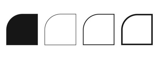 Set of half arch shapes and frames. Templates for invitation or greeting cards, business brochures, event or party banners in semiarch form isolated on white background. outline illustration vector