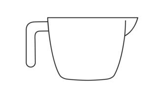 Measuring cup icon. Empty liquid container for cooking or chemical experiments isolated on white background. outline illustration vector