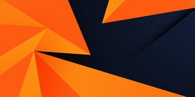 Abstract dark blue background with colorful triangle orange pattern. Simple and modern concept. vector