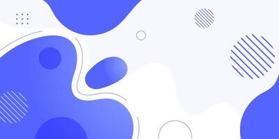 Abstract colorful blue banner background. Simple fluid liquid shapes pattern element background. Trendy shapes on white background. vector