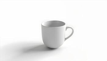 Simple White Mug on Plain Background photo