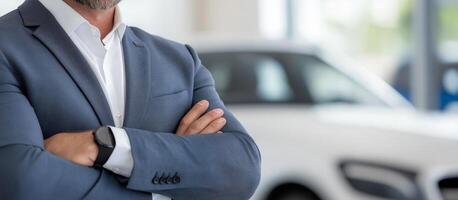 Banner on the topic of selling, renting or insuring new cars photo