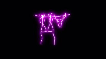 Neon womens swimsuit stickers with alpha channel transparency video