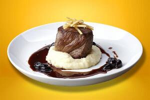 Filet mignon with mashed.. photo