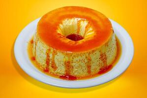 Condensed milk pudding with eggs food photo