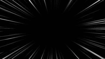Looping Anime Speed Lines High-Energy Motion Background with Black and White Streaks Bursting from the Center Outward for Dynamic Action Scenes video