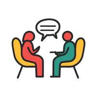 Abstract two people in conversation Icon or Logo Design Template vector