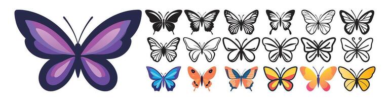 Abstract Colorful butterfly Icon or Logo Design Template vector