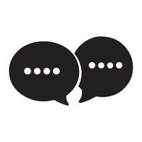 Abstract two overlapping speech bubbles or chat bubbles Icon or Logo Design Template vector