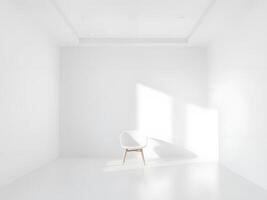 Empty white room with a chair and a window photo
