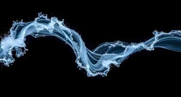 Blue water splash on black background photo