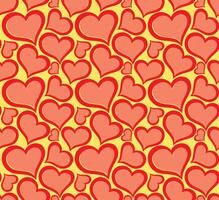 A seamless background with red hearts. vector